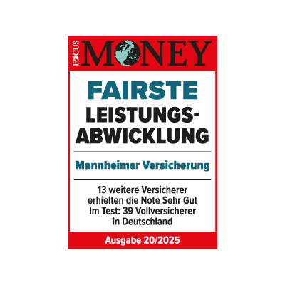 Auszeichnung Focus Money 2025 Fairste Leistungsabwicklung