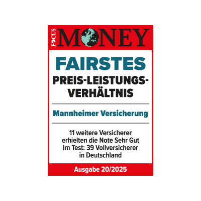 Auszeichnung Focus Money 2025 Fairstes Preis-Leistungs-Verhältnis
